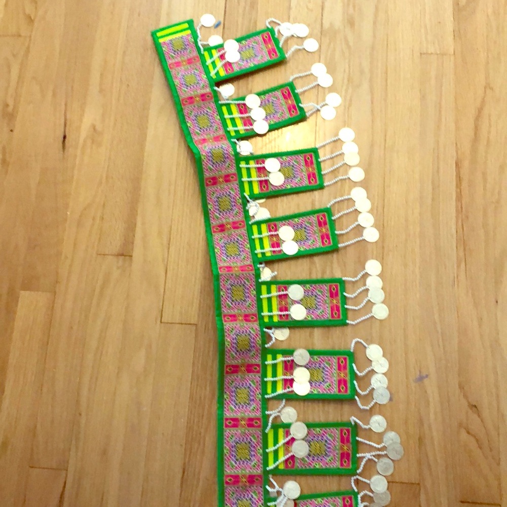 Hmong green coin belt